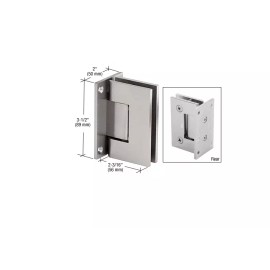 C.R. Laurence CRL Brushed Satin Chrome Geneva 037 Wall Mount Full Back Plate Hinge GEN037BSC