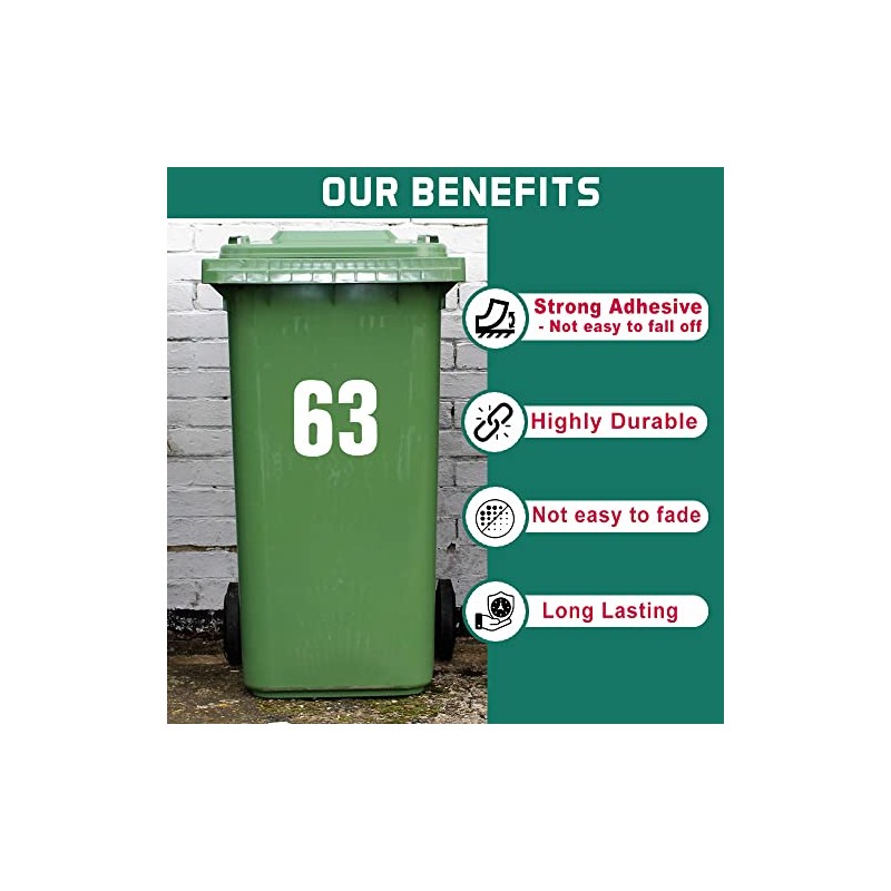 Packwith Pack of 4 Plain Bin Stickers for Wheelie Bins