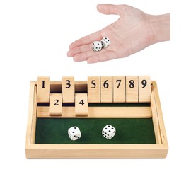 A aBlumen Shut The Box Game 9 Classic Wooden Dice Game Folding Board Mathematics Learning Toy Home Table Game 2 Players