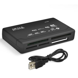 Multi Card Memory Reader Writer - All in 1 for SD SDHC Mini Micro M2 MMC XD CF - USB 2.0 Digital Camera High Speed Data Transfer - PC and Mac Compatible