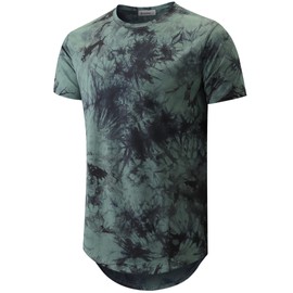 KLIEGOU Men's Crew Neck T Shirts - Casual Stylish Tees for Men （273 Green-Grey Medium）