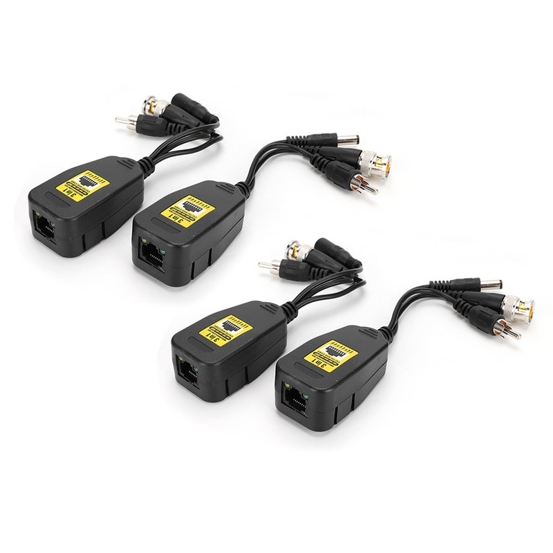 2Pair 3 In-1 PowerVideoAudio Balun Connector Transmitter 8MP CVi AHd