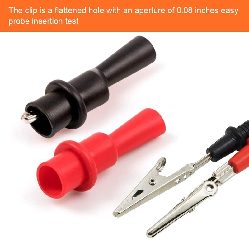 4PCS Multimeter Crocodile Clips, Banana Insulated Safety Test Clip, Crocodile