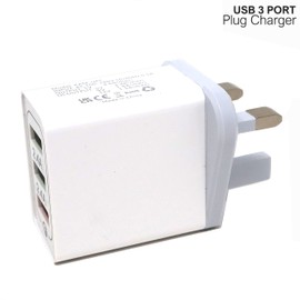KamKorda USB Plug Multi Port | 3 Port | USB Fast Charger Plug UK | Phone Charger plug | 3 Port USB Charger | Quick Charging