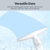Casabella Clip-On Silicone Shower Squeegee, White - 10" Wide, Sturdy
