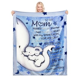 Mum Gift from Daughter Son Elephant Cartoon Bed Throw Blankets 50x60 Inches for Mum Mummy Mama Mother Birthday Gift Blanket Gift for Mum (my mum)