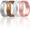 ThunderFit Silicone Wedding Bands for Women, Infinity Design 6mm Wide