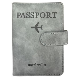 Passport Holder Cover, Travel Wallet with RFID Blocking, Case Organiser for Men&Women Soft PU Leather Travel Accessories for Credit Cards Boarding Passes (Light Grey)