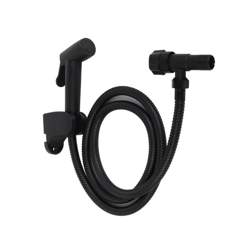 G1/2 Black Stainless Steel Handheld Toilet Bidet Sprayer Set Attachment