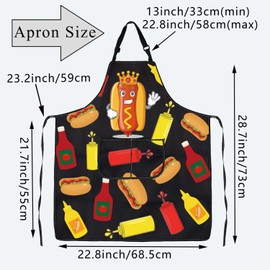 PLITI Hot Dogs Apron With Pockets Hot Dogs Lover Gift Hot Dogs Chef Gift Fast Food Gift Hot Dogs Maker Apron Food Lover Gift (Hot Dogs APU)