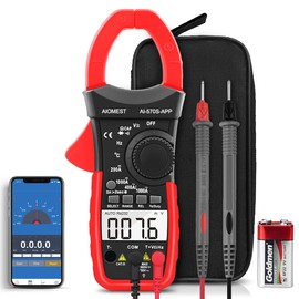 AIOMEST Clamp Meter Bluetooth Clamp Meter 570S-APP Digital Multimeter, Clamp Meter with 6000 Counts Auto Raging Current Clamp for AC/DC Voltage Current, Continuity Resistance Capacity