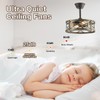 SabvioZh 16.5" Farmhouse Caged Fandelier Ceiling Fan with Light, Rustic