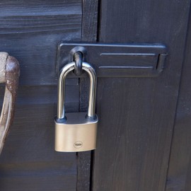 Yale - Y112/40/138/1 Iron Disc Padlock 40mm - Nickel Plated - Hardened Steel Long Shackle - Extreme Corrosion Resistance for Outdoor use