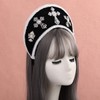 Tudor Renaissance Royal French Hood Coronet Women's Headpiece, black