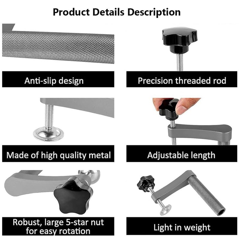 2 Pack 19mm Adjustable Bench Dog Clamps, Stainless Steel Hold
