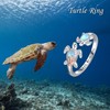 Turtle Rings Sterling Silver Moonstone Adjustable Rings Sea Turtle Jewellery