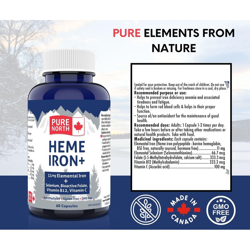 PURE NORTH NATURALS Pure North Naturals - Heme Iron 60