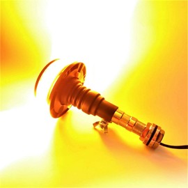 MelTruck® Orange White 18 LED Rotating Beacon Warning Light 12/24V E9 3x Flash Pattern ECE R65 R10 (Attachable Power I)