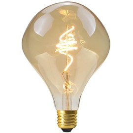 WOAPRU Large Irregular Surface Vintage Candlelight Oversized Edison Light Bulb,40W Replacement E26 240lm Warm White 2300K Dimmable LED Amber Finish Decorative Spiral Filament G40 Big Light Bulb
