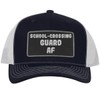School-Crossing Guard AF - Leather Black Patch Engraved Trucker Hat,