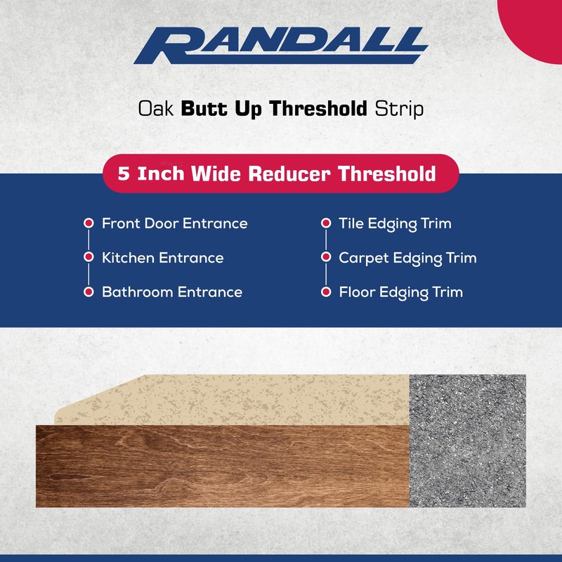 36" Unfinished Oak Reducer Threshold – 5" Wide x 5/8"