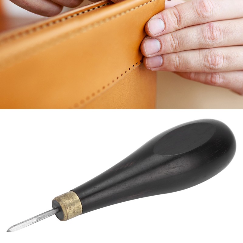 Rhombus Awl 5mm/6mm Professional Mahogany Handle Sandalwood Leather Diamond Awl
