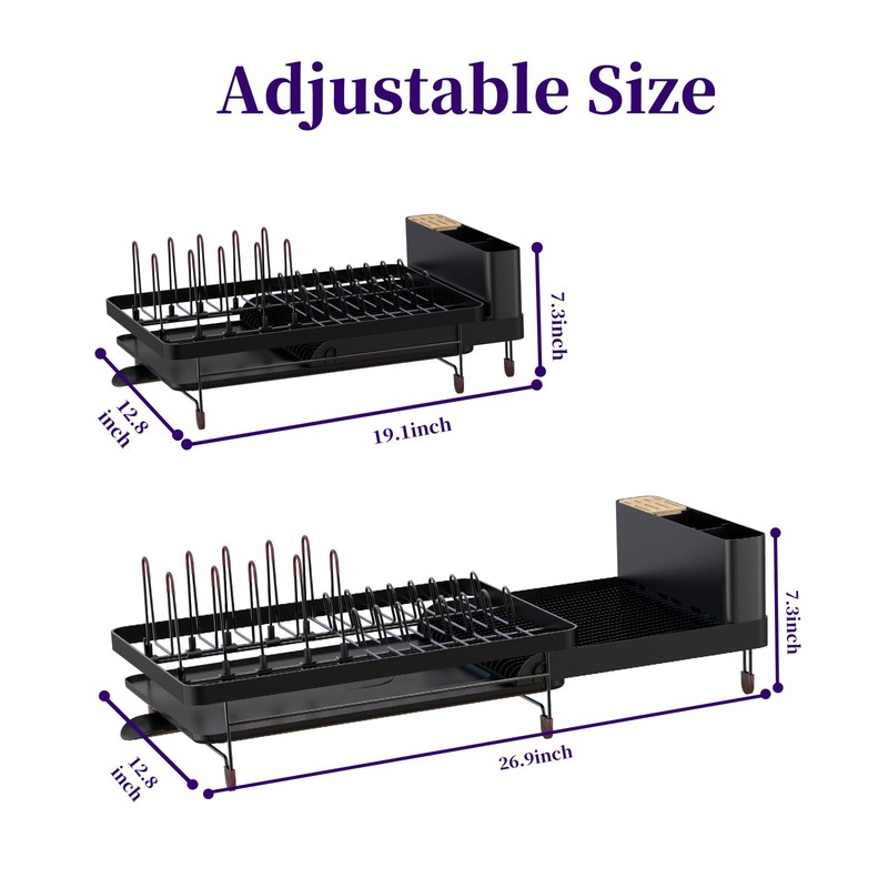 Aonee Dish Drying Rack, Extendable Dish Rack, Multifunctional Dish Rack