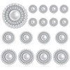 16 Pieces Pearl Buttons, Pearl Rhinestone Buttons, 3 Sizes, Pearl