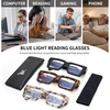 JM 3 Pack übergroße Quadratische Lesebrille für Damen Herren, Blaulichtfilter