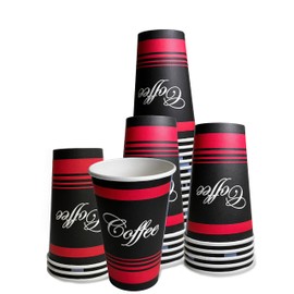 Large 16 oz 75 Count Paper Cups by EcoQuality - Classic Durable Disposable Paper Cups For Hot/Cold Drink, Coffee, Tea, Cocoa, Travel - Large 16 Ounce Cups, 75 Count Cups