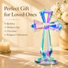 Zerelys K9 Crystal Cross Keepsake, Rainbow Prism Christian Gift