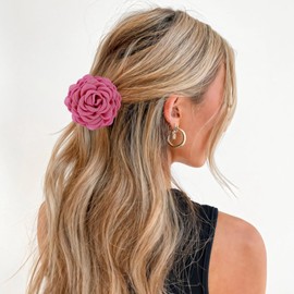 Rose Flower Claw Clip Set, 12 PCS Cloth Hair Clips, Large Floral Hair Accessories for Women and Girls, Secure Grip, Multiple Colors, Elegant Updo Holder for Thick or Thin Hair