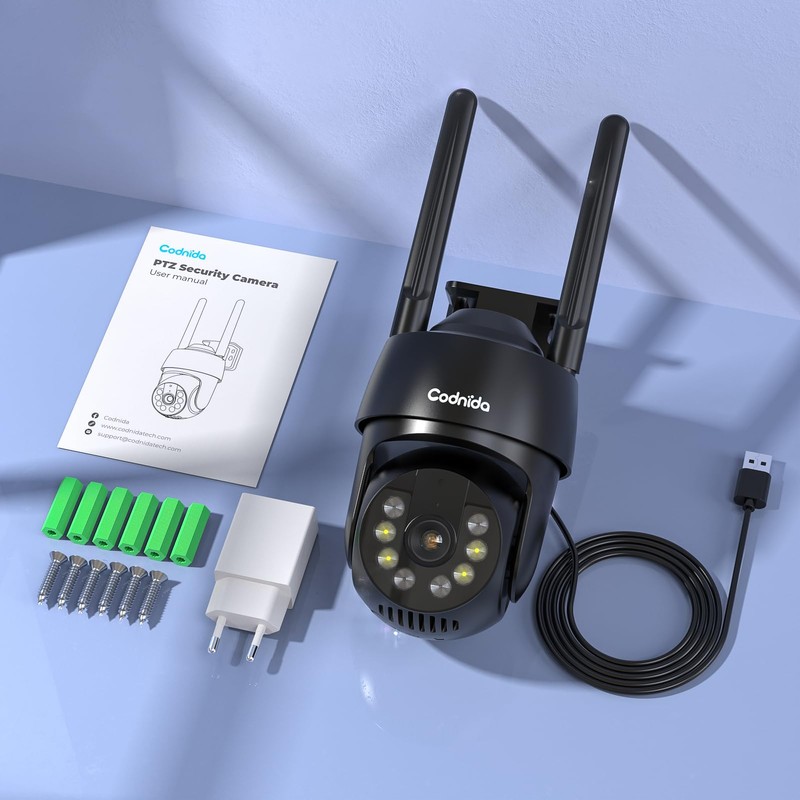Codnida 5MP Outdoor WiFi Surveillance Camera, 2.4/5 GHz WiFi Camera
