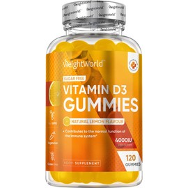 Vitamin D Gummies Adults 4000IU - Sugar-Free - 4 Months Supply - Natural Lemon Flavour - 120 Chewable Vitamin D3 Gummies - Vegetarian Friendly - High Strength Vitamin D Supplement - GMO & Gluten Free