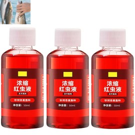 Concentrated Red worm liquid 3PCS, All-season universal fishing, natural bait additives wild fishing fish bait catfish crucian carp grass carp tilapia roach roach bream universal opening agent