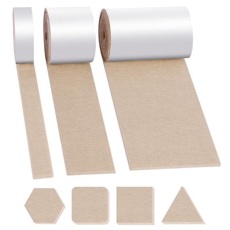 OSDUE Furniture Pads, 3 Rolls 100cm x 10cm/5cm/2cm (Brown)