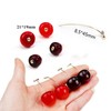 2 Pairs3D Red Cherry Dangle Drop Earrings Lifelike Crystal Simulation