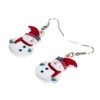 BAMAY Christmas Acrylic Cute Skating Snowman Earrings Dangle Novelty Jewelry