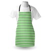 Ambesonne Gingham Apron, Picnic Blanket Inspired Green and White Plaid