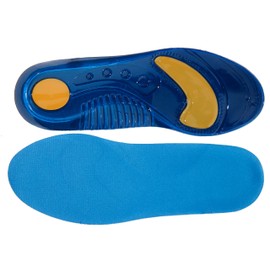 Pro11 Professional Series orthopädische Einlegesohlen, mit dämpfendem Metatarsal und Fersenpolster, für Plantarfasziitis., Blau - blau - Größe: 41-43 EU