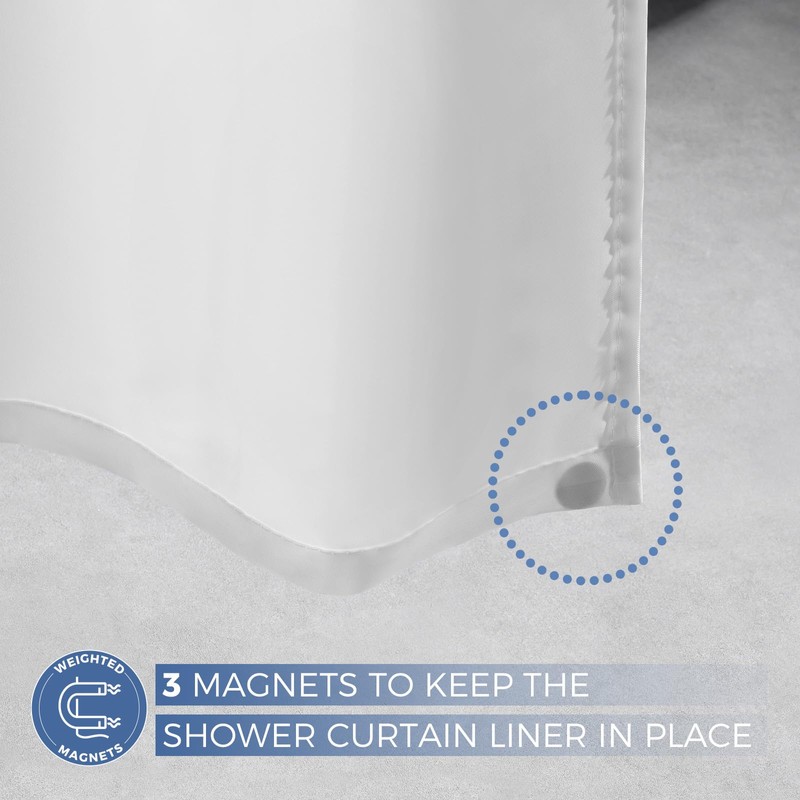 downluxe Waterproof Fabric Shower Curtain Liner - Soft Cloth Shower