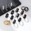 MEDOJO 16Pcs Stainless Steel Band Rings for Men Women Stress