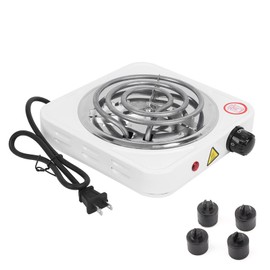 1000W Countertop Coil , Adjustable Temperature Single Cooktop, Electric Hot Plate with Indicator Light, Portable Stainless Steel Electric Stove for Home Dorm, Easy to Clean