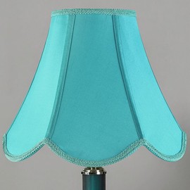 GO&SO Scalloped Lamp Shade Teal Lamp Shade -Bell Lampshades 6x13x10.6"(Spider) Petal Edge Braid Barrel Lamp Shades for Table Lamps&Floor&Bedside Lamp,Fabric Replacement Lamps Shades -Easy Assembly