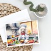 Caroline's Treasures White Poodle The Chef Greeting Cards Pack of