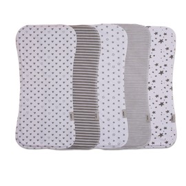 Maiwa 5 Pack Burp Cloths Baby Boy & Girl Soft Absorbent Burping Cloths for Babies, Newborn Spit Up Rags, Infant Towels, Unisex, Large 18.5" x 8.6" (Grey)