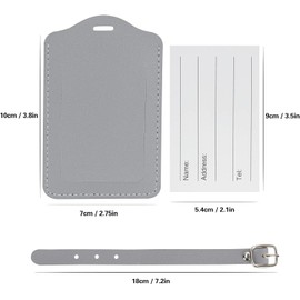 Nazeauf 2pcs Leather Suitcase Tags - PU Leather Luggage Tags for Suitcases, with Privacy Protection Cover, Preventing Loss of Bags