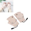 USB Heated Gloves Mitten Men Women Winter Knitted Fingerless Hand