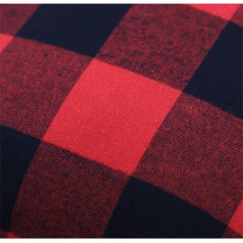 4TH Emotion Set of 2 Christmas Buffalo Check Plaid Throw Pillow Covers Cushion Case Polyester for Farmhouse Home Decor Red and Black, 18 x 18 Inches