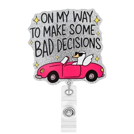 Cute Silly Goose Badge Reel Funny Office Work Retractable Badge Holder with Clip for Nurse Teacher Office Worker Goose Lover Name ID Alligator Clip Accessories (Badge1415)